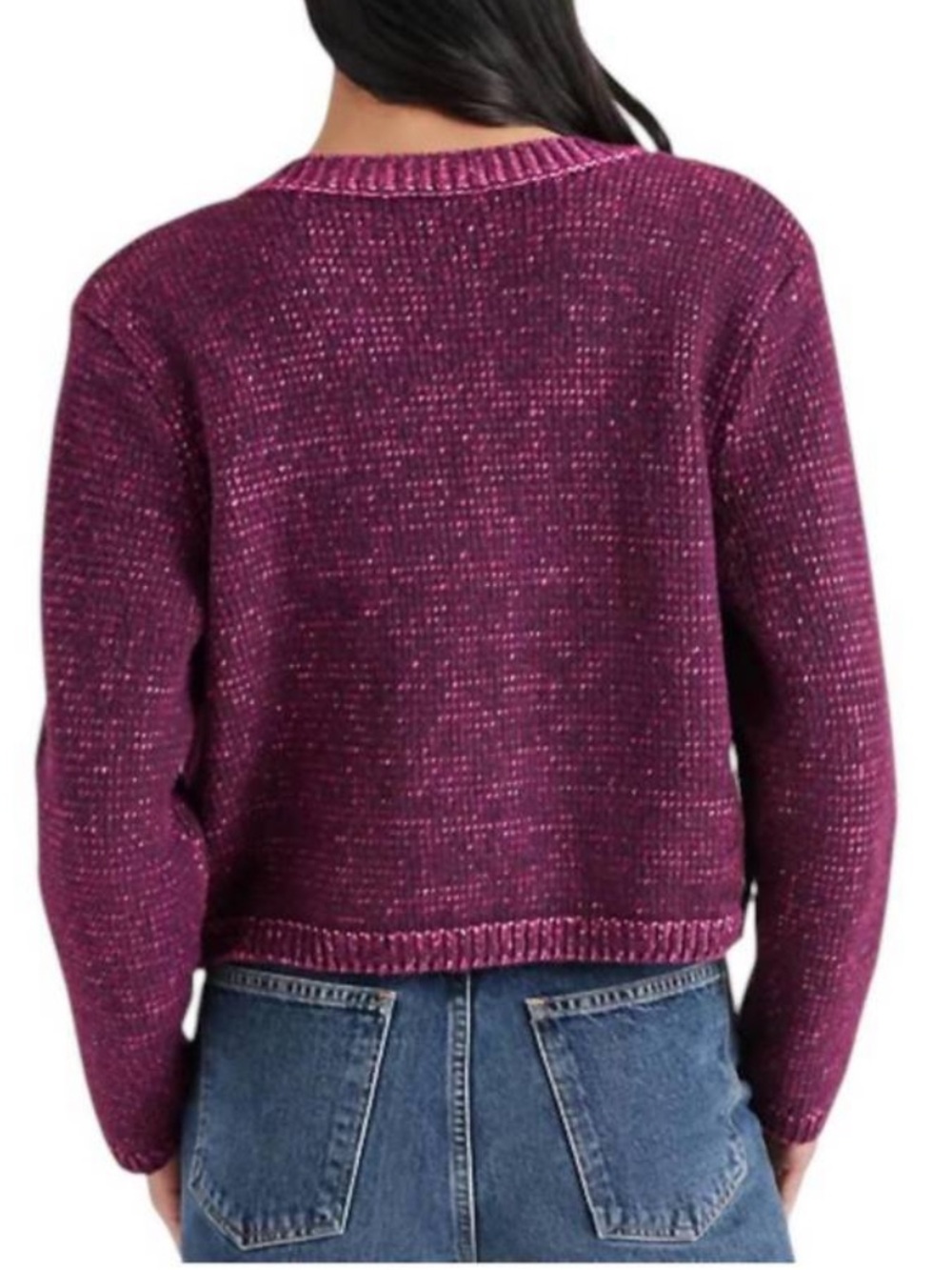 NWT Steve Madden Emelia Sweater Jacket in Aubergine purple knit - Picture 2 of 10